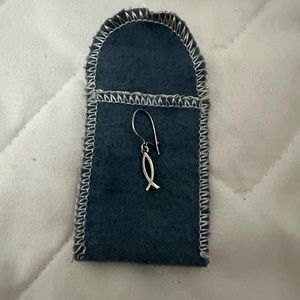 James Avery Fish Dangle Earring. Sterling Silver. Retired. One earring.